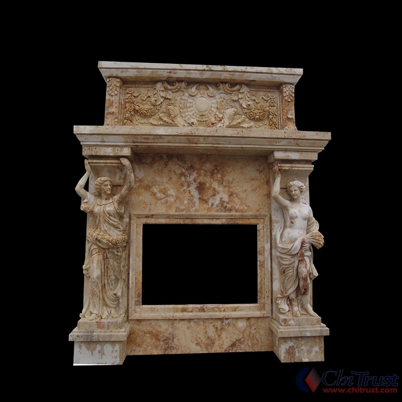 Hand carved fireplace